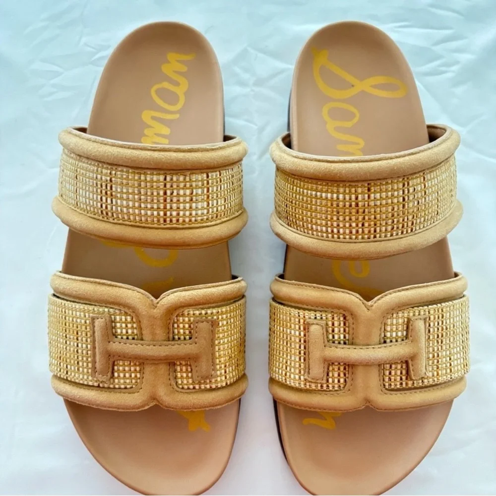 Sam Edelman Tan and Gold Women's Sandals - Picture 1 of 4